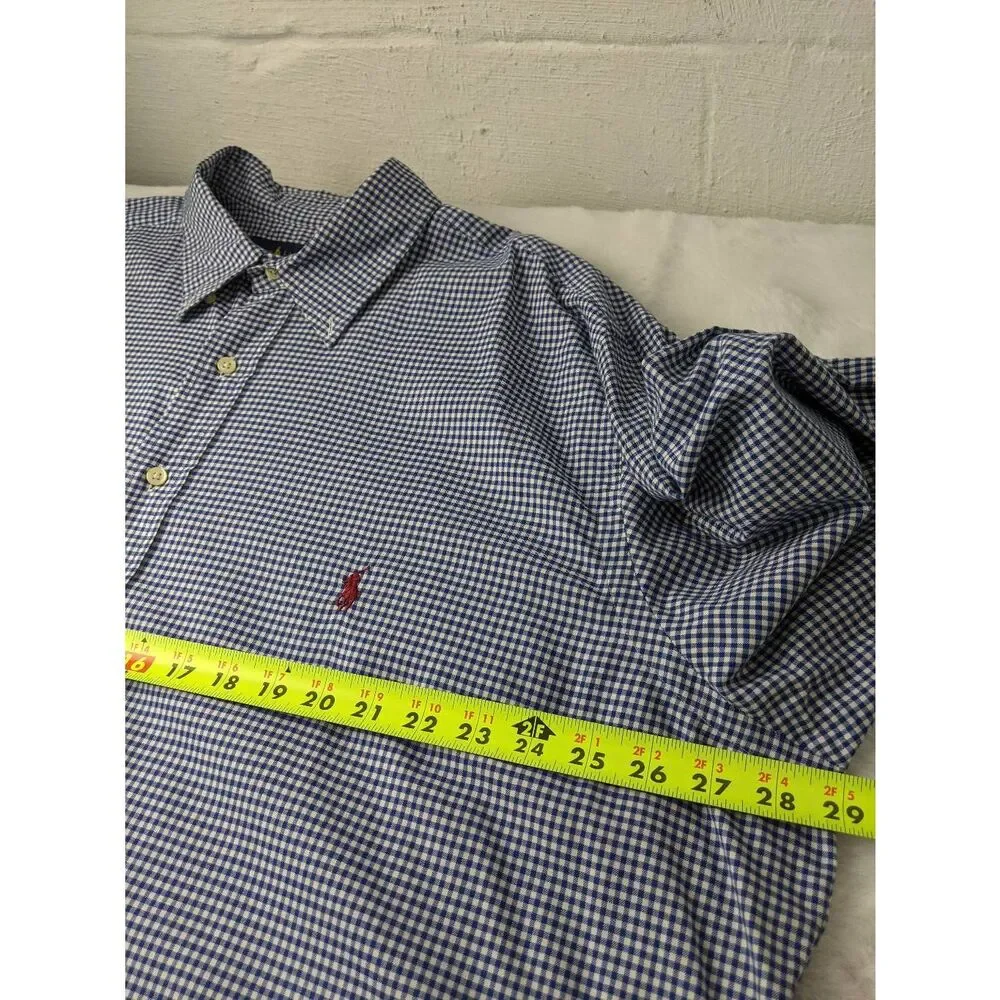 Polo Ralph Lauren Men's Blue Check Long Sleeve Shirt Size 2XLT Two Extra Large T